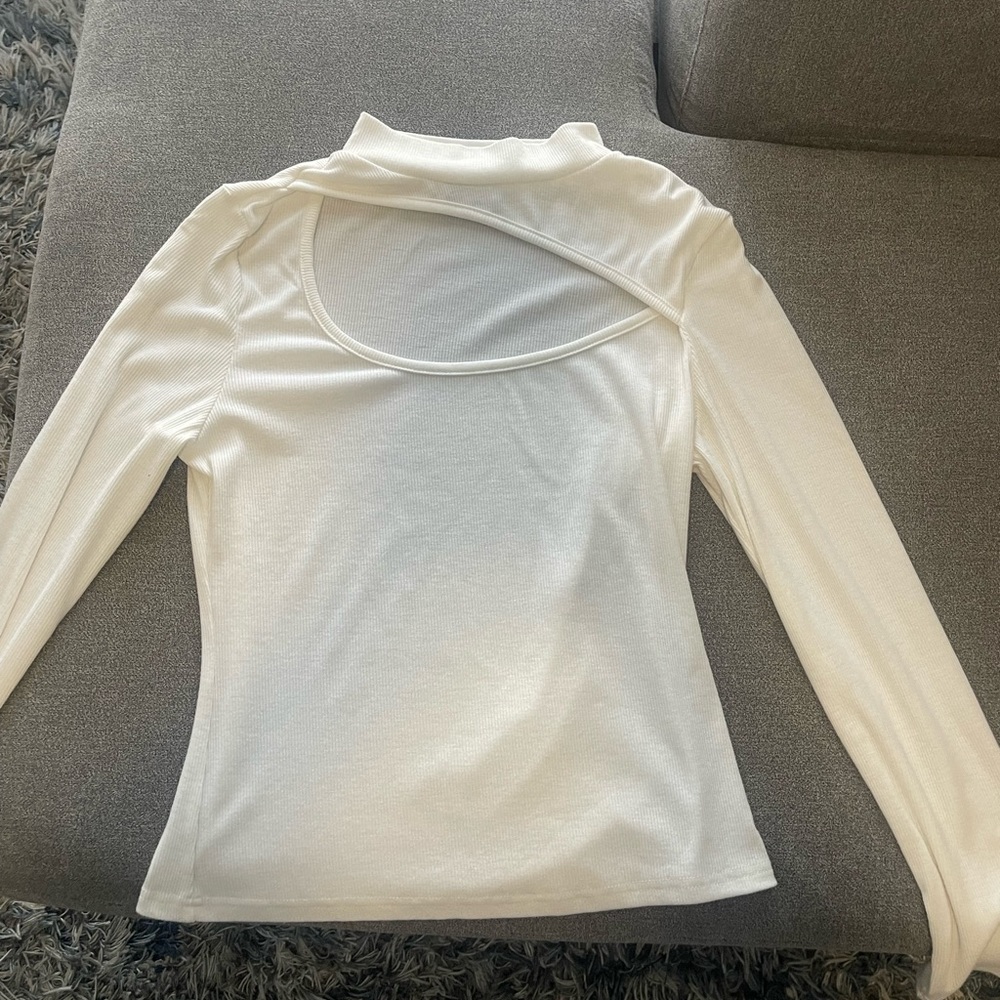 White top - SHEIN fits like a medium. Super cute, just too small.